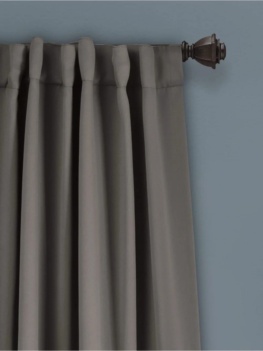 Dark Gray Blackout Set of 2 Curtain Panels - Neutral Window Drapery